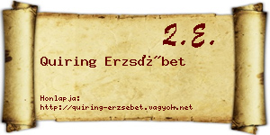 Quiring Erzsébet névjegykártya
